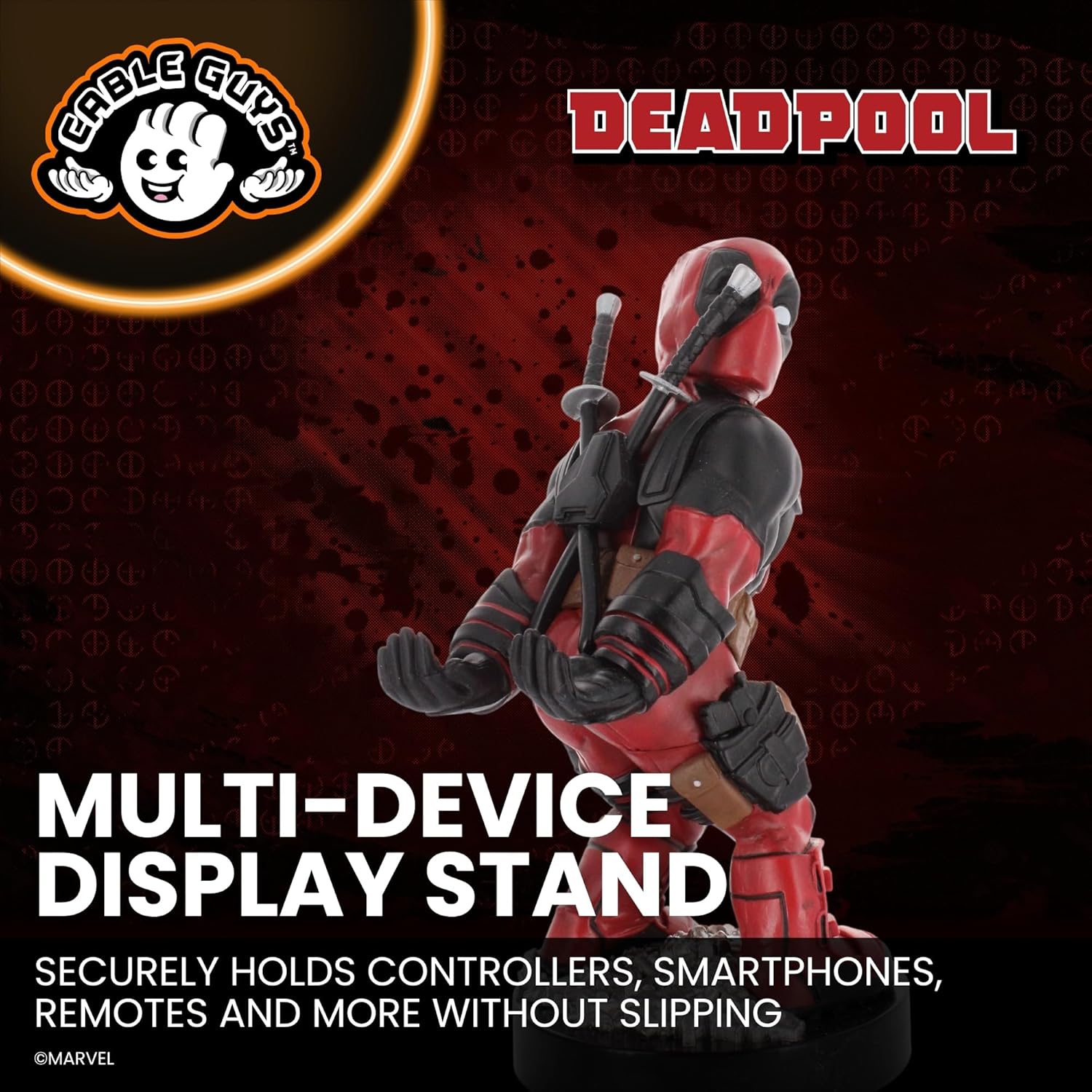 Cableguys Marvel Deadpool 3 'Bringing Up The Rear' Repaint Controller Halter & Handy Ständer - Gaming Zubehör für Setup, Ständer Kompatibel mit Xbox-, PlayStation- & den meisten Standard-Controllern