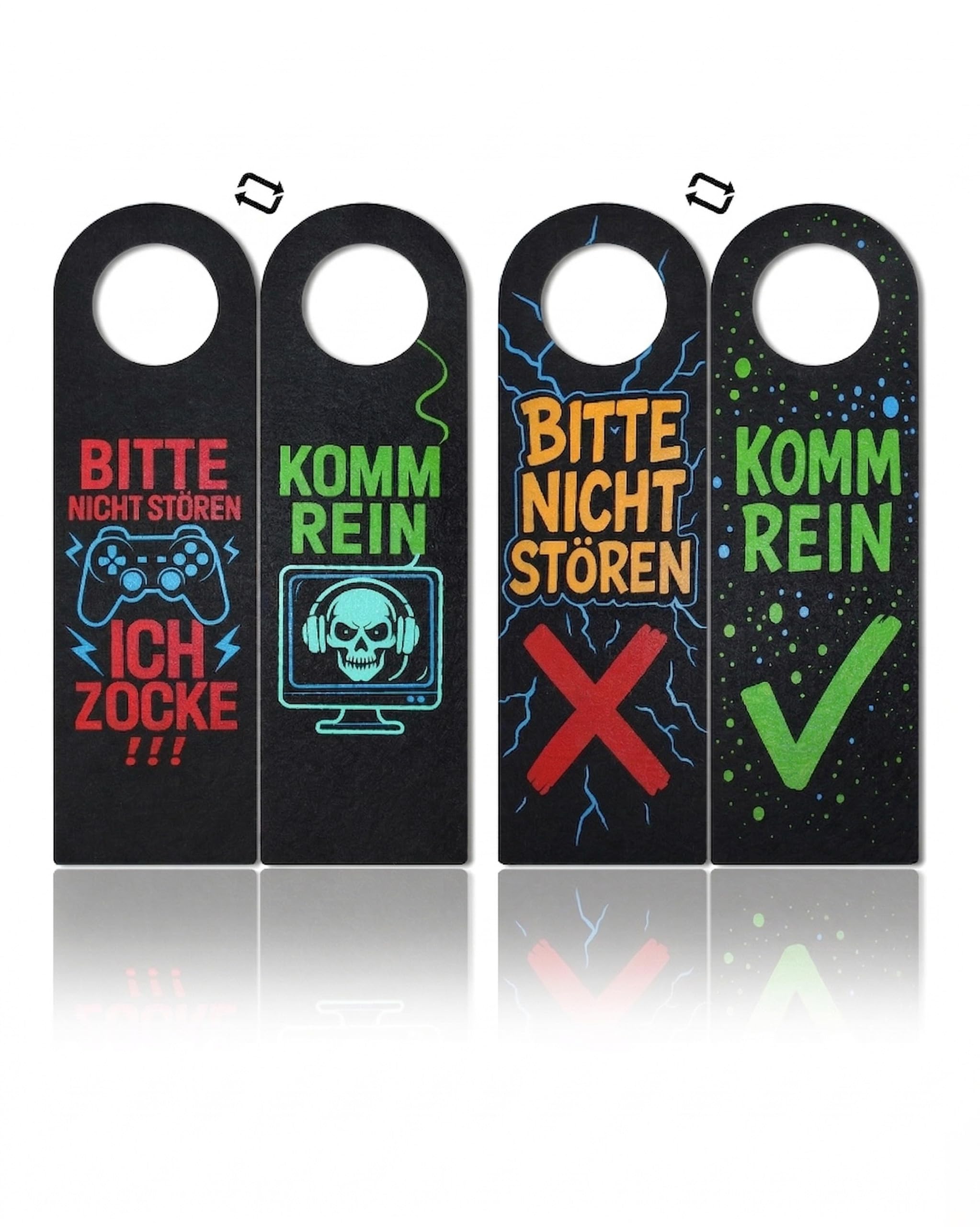 Bitte Nicht Stören Schild für Jungen 11 12 13 Jahre - 2er Set mit Metallverstärkung, Klettstoff - Coole Geschenkidee für Teenager, Jugendzimmer Deko & Gaming Zimmer Accessoire