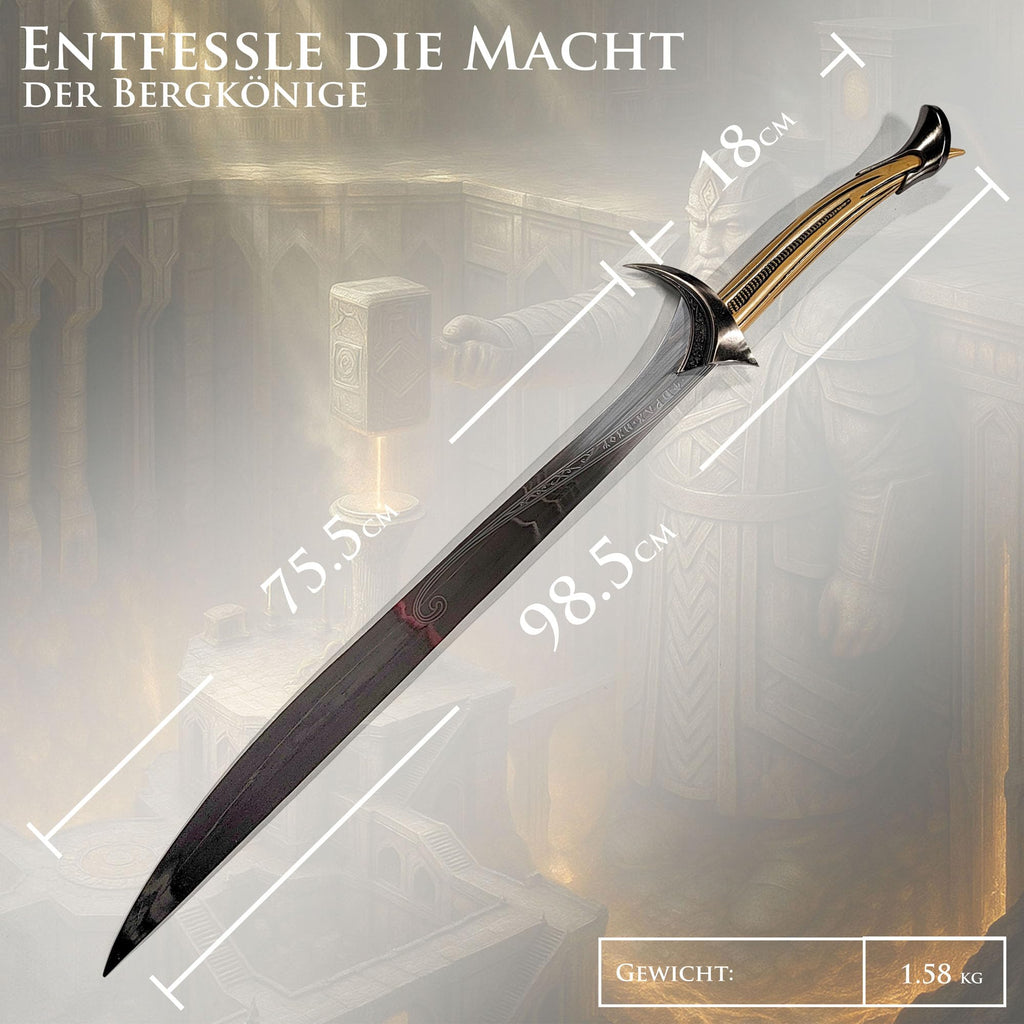 Der Herr der Ringe - LOTR Schwert, Filmschwert, echt, aus Stahl, Der Hobbit, Zauberer Merch, Aragorn Sword, Deko für Sammler und als Geschenk