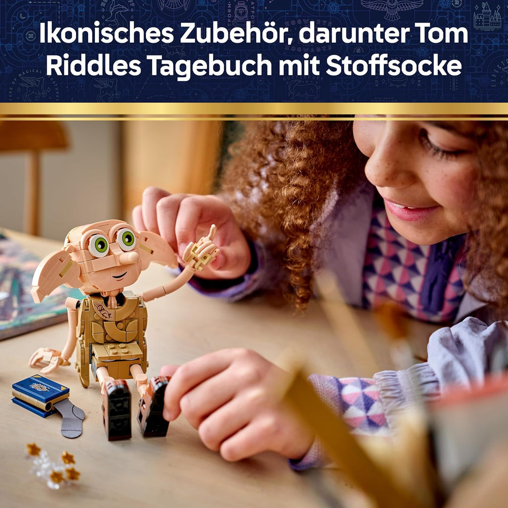 LEGO Harry Potter Dobby, der Freie Elf Spielzeug - Modellbau umbaubar in eine Kreacher Figur - DIY Kinderzimmer Deko - Geschenk für Mädchen, Jungen und Fans ab 8 Jahren - 76469