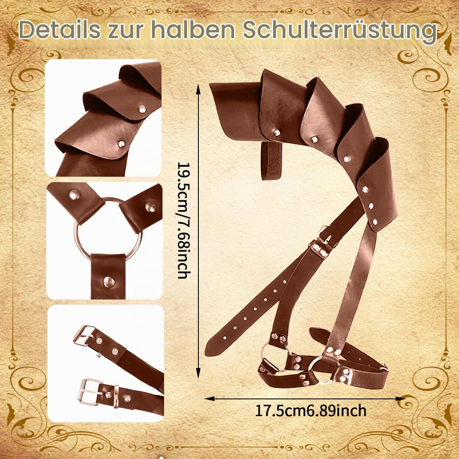 6PCS Mittelalter Ritter Zubehör. Männer Renaissance Umhang