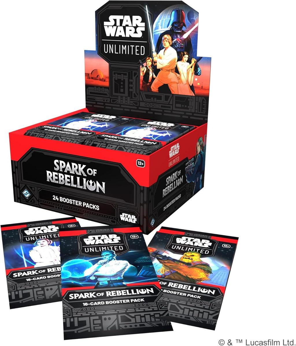 Star Wars: Unlimited TCG Spark of Rebellion Booster Display (24 Booster Packs) - Trading Card Game, Alter 12+, 2 Spieler, 20 Minuten, von Fantasy Flight Games, Englisch