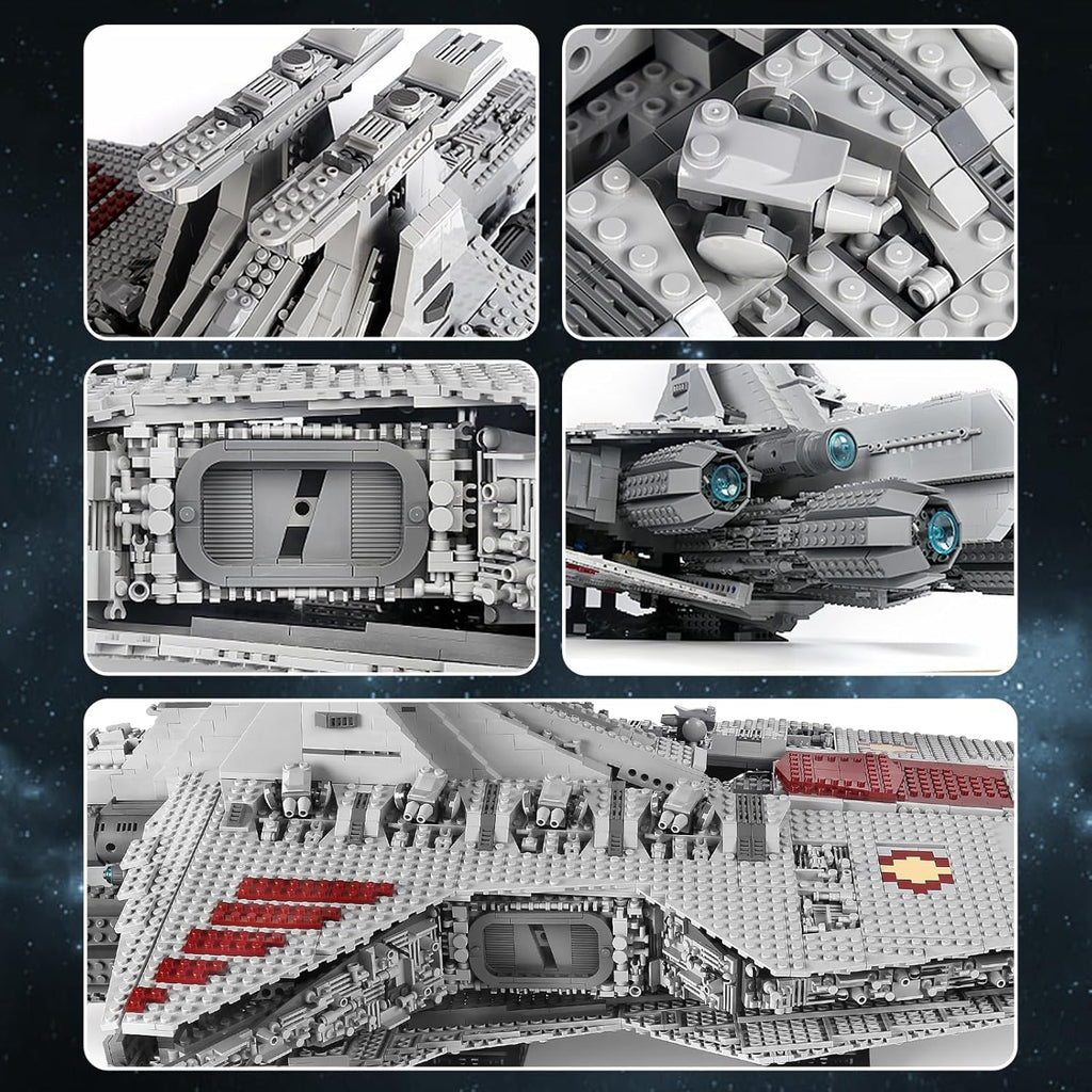 13135 Imperial Sternenzerstörer Spielzeug mit 3 Mini-Raumschiffen,11885 Klemmbausteine Technik Sternenzerstörer, Sammlerstück für Erwachsene,kompatibel mit UCS Super Star Destroyer