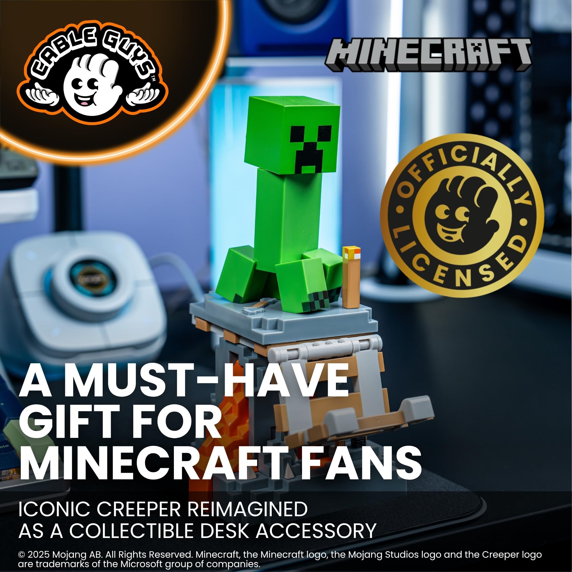 Cableguys Minecraft Steve in Diamond Armour Controller Halter & Handy Ständer - Gaming Zubehör für Schreibtisch-Setup, Ständer Kompatibel mit Xbox-, PlayStation- & den meisten Standard-Controllern