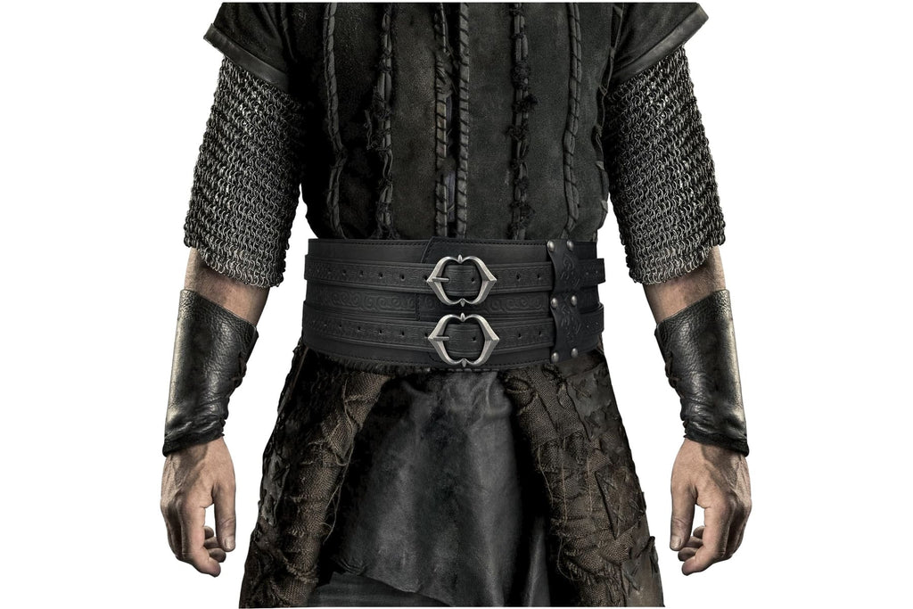 HiiFeuer Wikinger breiter Gürtel, mittelalterlicher Kunstleder Rüstungsgürtel Ritter Korsett Gürtel, LARP Halloween Kostüm