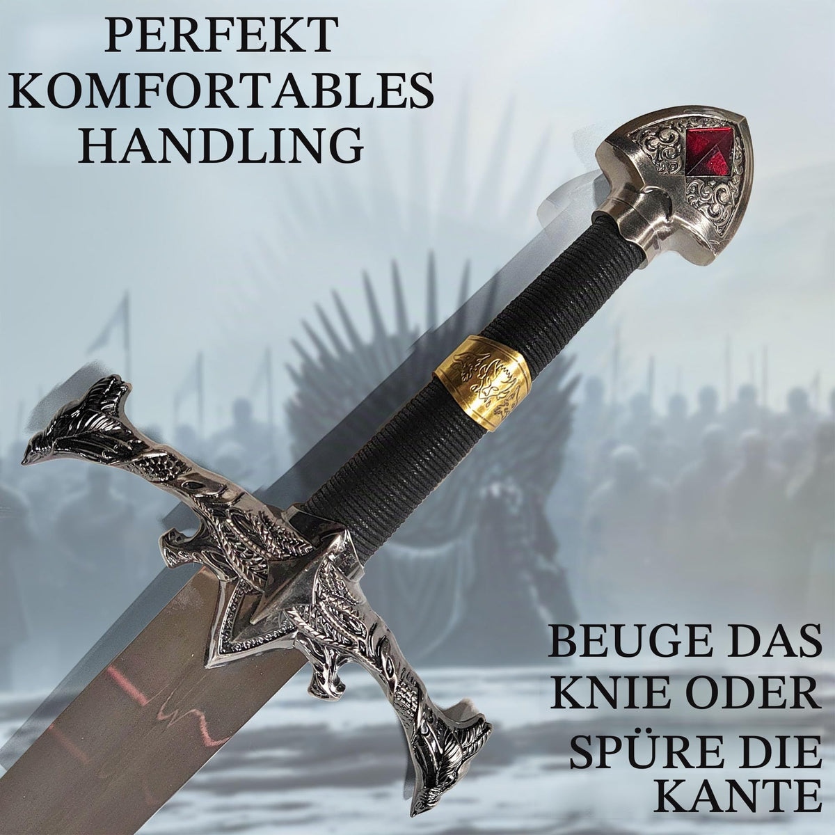 Game of Thrones Schwert | Authentisches Stück aus der Welt von Westeros | Stahlschwert | Hochwertige Verarbeitung | Perfekt für Sammler und Fans von Game of Thrones