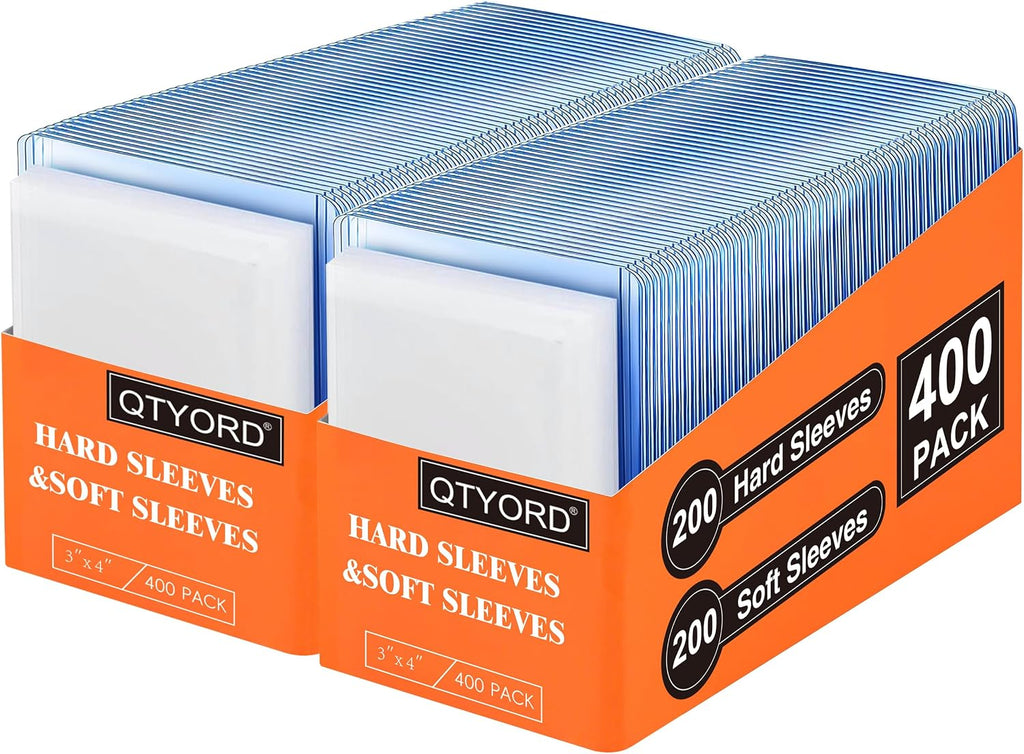 400 Stück Card Sleeves, 3"X4" Hartkartenhüllen, Sammelkartenhüllen passend für MTG, Sammelkarten, Sportkarten (200 Top Loads + 200 Transparente Kartenhüllen)