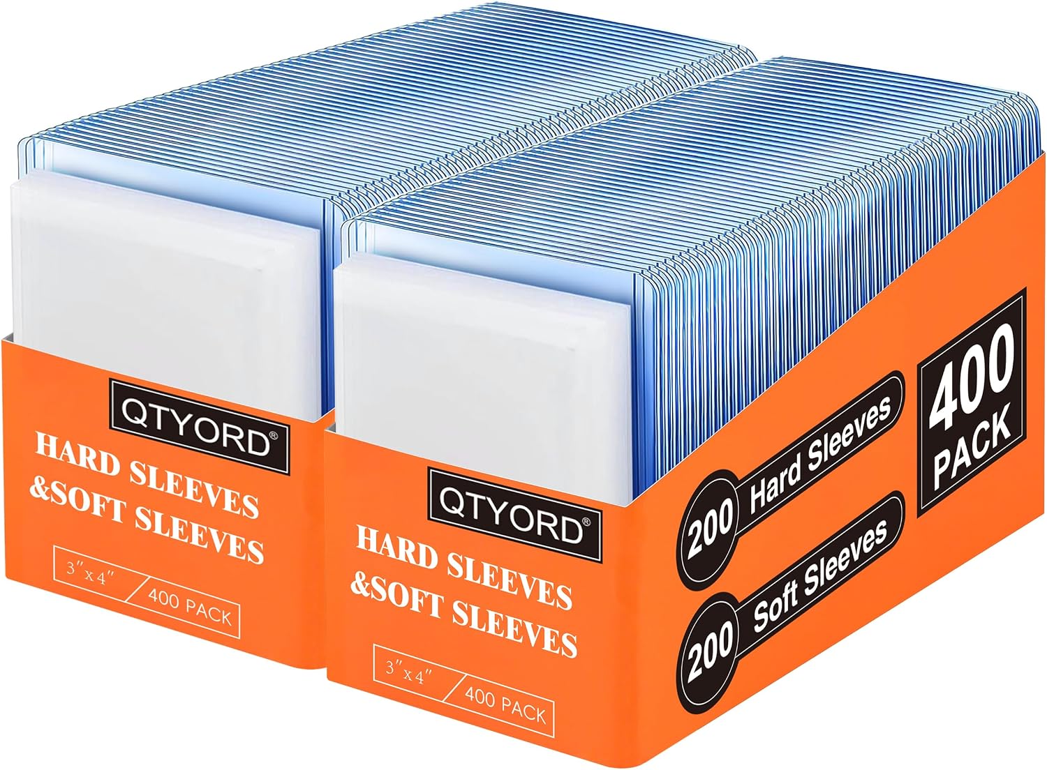 400 Stück Card Sleeves, 3"X4" Hartkartenhüllen, Sammelkartenhüllen passend für MTG, Sammelkarten, Sportkarten (200 Top Loads + 200 Transparente Kartenhüllen)