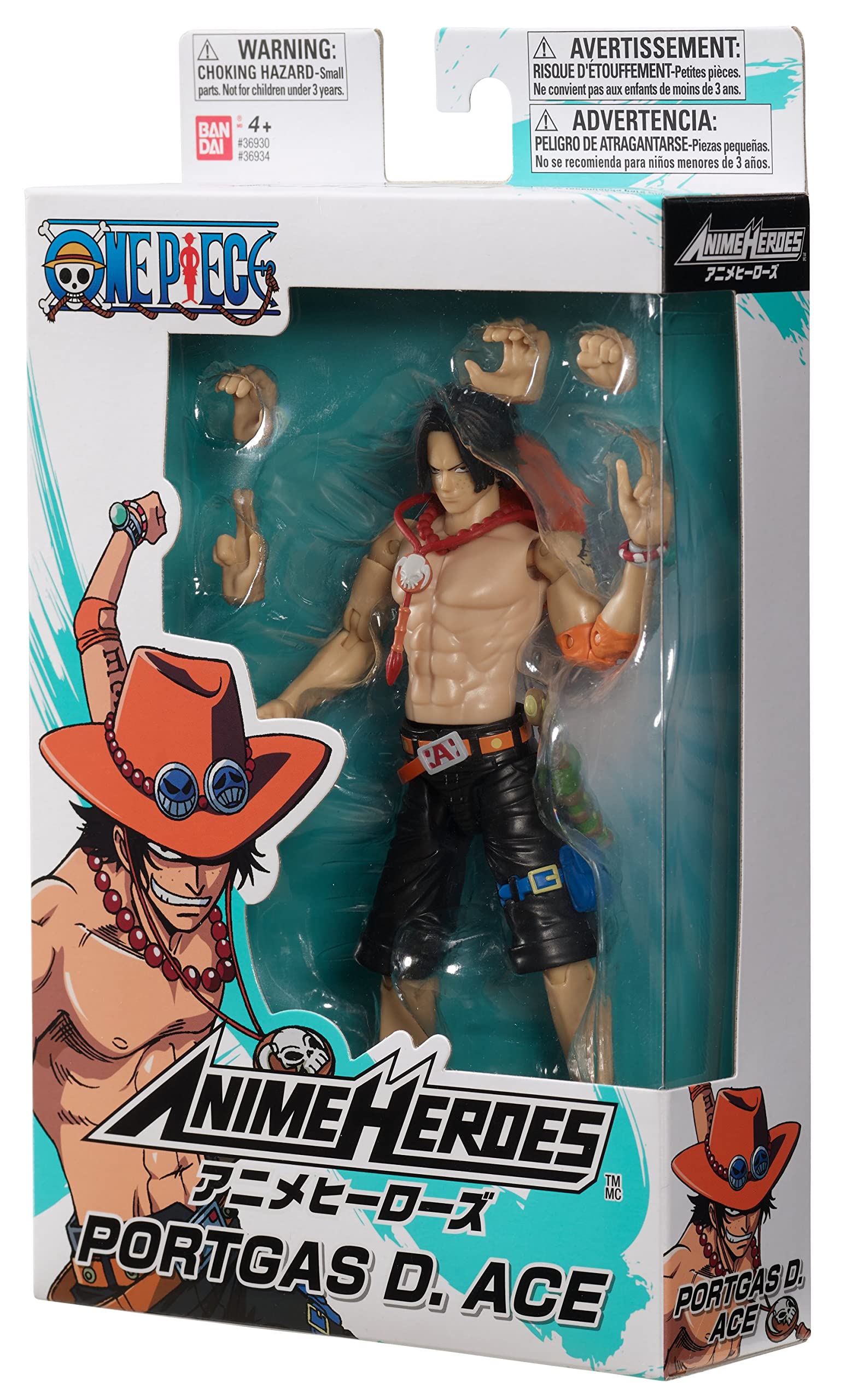 BANDAI – Anime Heroes – One Piece Figur – Lorenor Zorro 17 cm Three Sword Style – Offizielle Lizenz One Piece – Bewegliche Manga Figur Zorro 3 Schwerter – Spielzeug für Kinder ab 4 Jahren – 37052