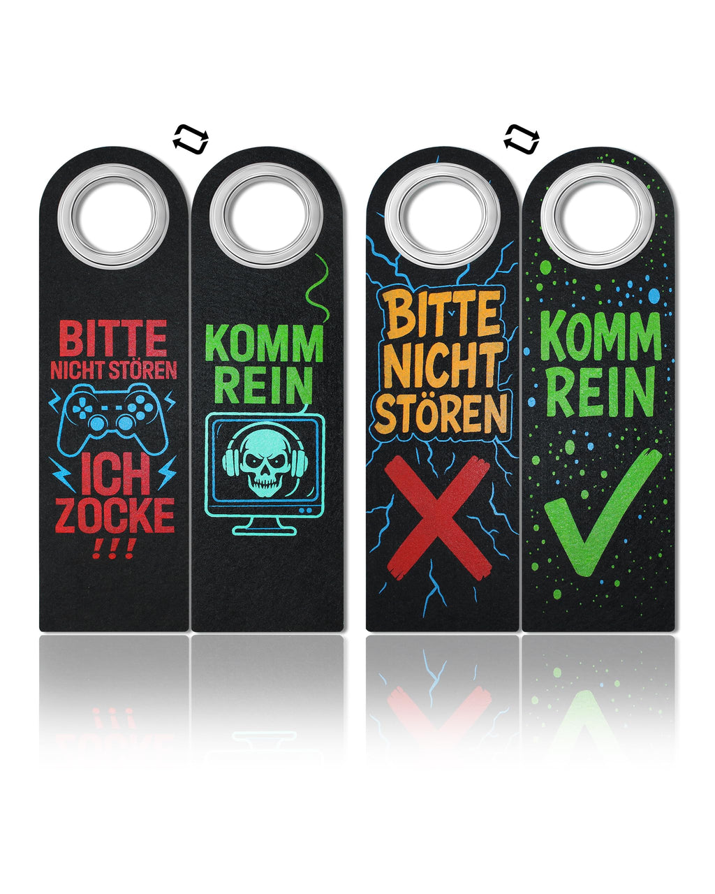 Bitte Nicht Stören Schild für Jungen 11 12 13 Jahre - 2er Set mit Metallverstärkung, Klettstoff - Coole Geschenkidee für Teenager, Jugendzimmer Deko & Gaming Zimmer Accessoire