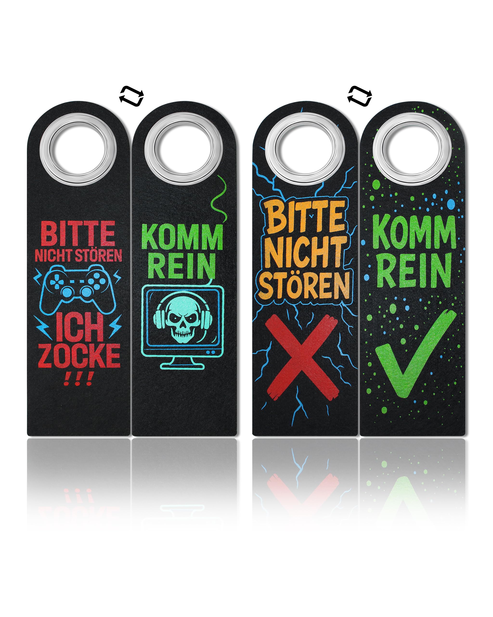 Bitte Nicht Stören Schild für Jungen 11 12 13 Jahre - 2er Set mit Metallverstärkung, Klettstoff - Coole Geschenkidee für Teenager, Jugendzimmer Deko & Gaming Zimmer Accessoire
