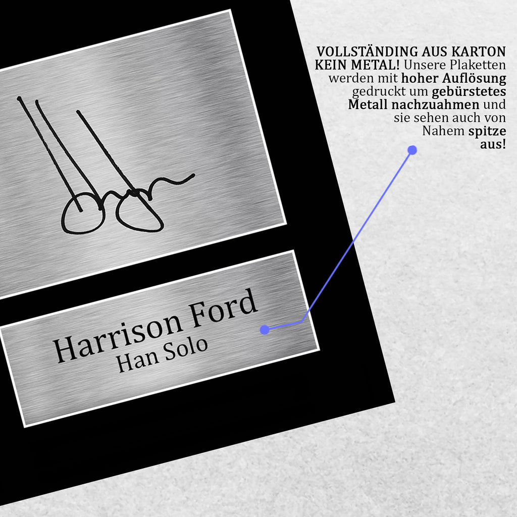 HWC Trading FR A3 Harrison Ford Star Wars Han Solo Geschenke Gedruckt, Signiert Autogramm Bild Display Für Film-Erinnerungsstücke-Fans - A3 Eingerahmt