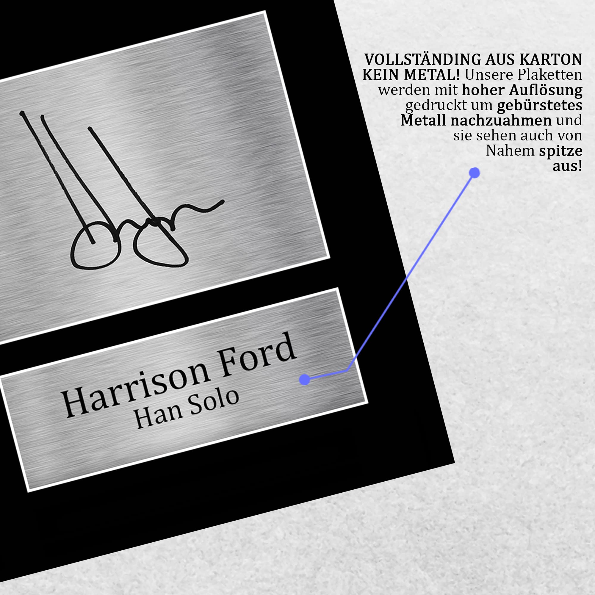 HWC Trading FR A3 Harrison Ford Star Wars Han Solo Geschenke Gedruckt, Signiert Autogramm Bild Display Für Film-Erinnerungsstücke-Fans - A3 Eingerahmt