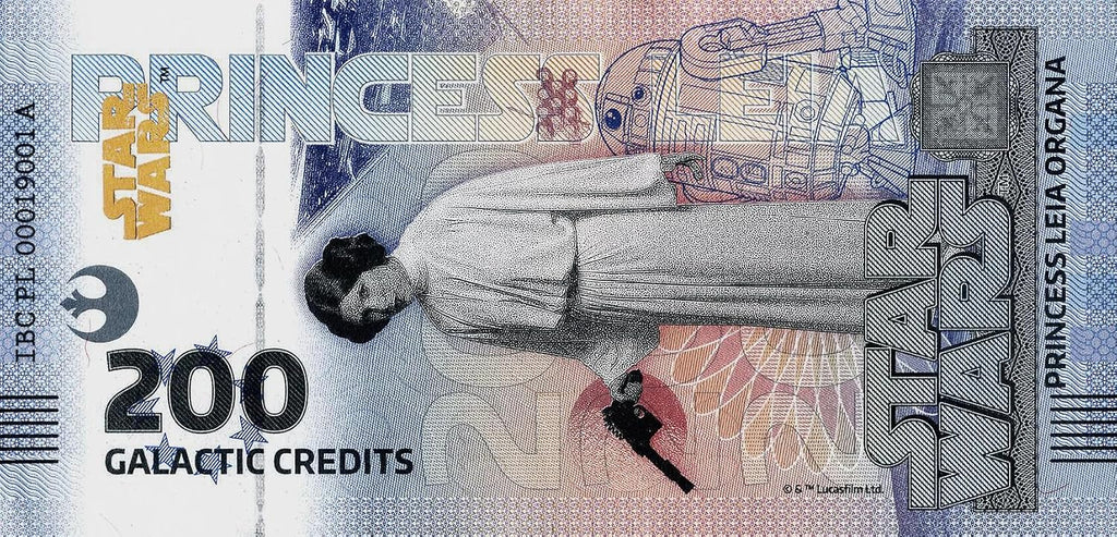 Star Wars Sammlerbanknote – Princess Leia Collectible Note – Limitierte Edition – mit goldenem Hologramm und UV-Effekten – Kein Spielzeug