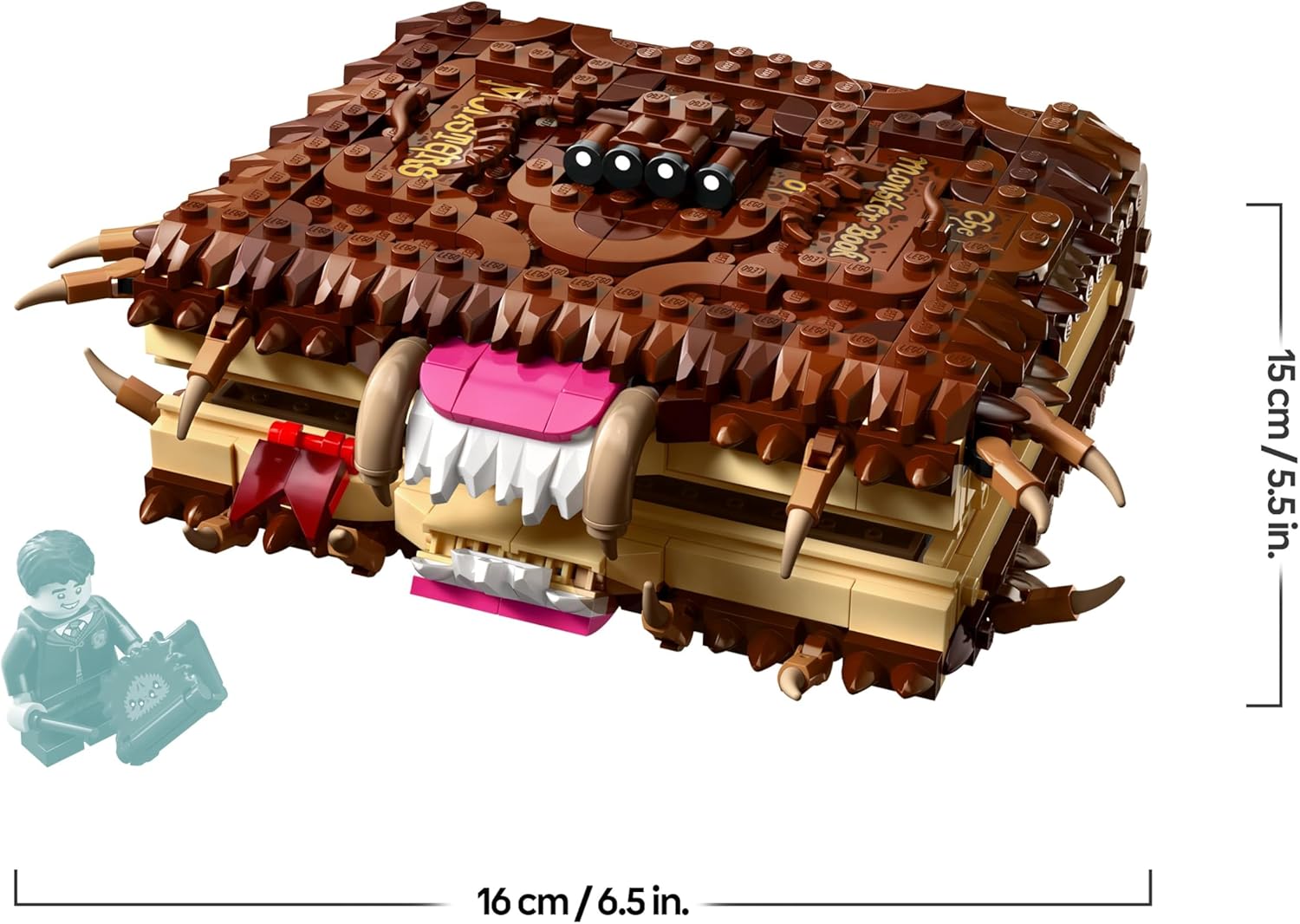 LEGO Harry Potter Beißendes Monsterbuch der Monster – Interaktives Spielzeug mit Rückziehmotor und beißendem Mund – mit Neville Longbottom Mini-Figur – Geschenk für Kinder, Harry Potter Fans – 76449