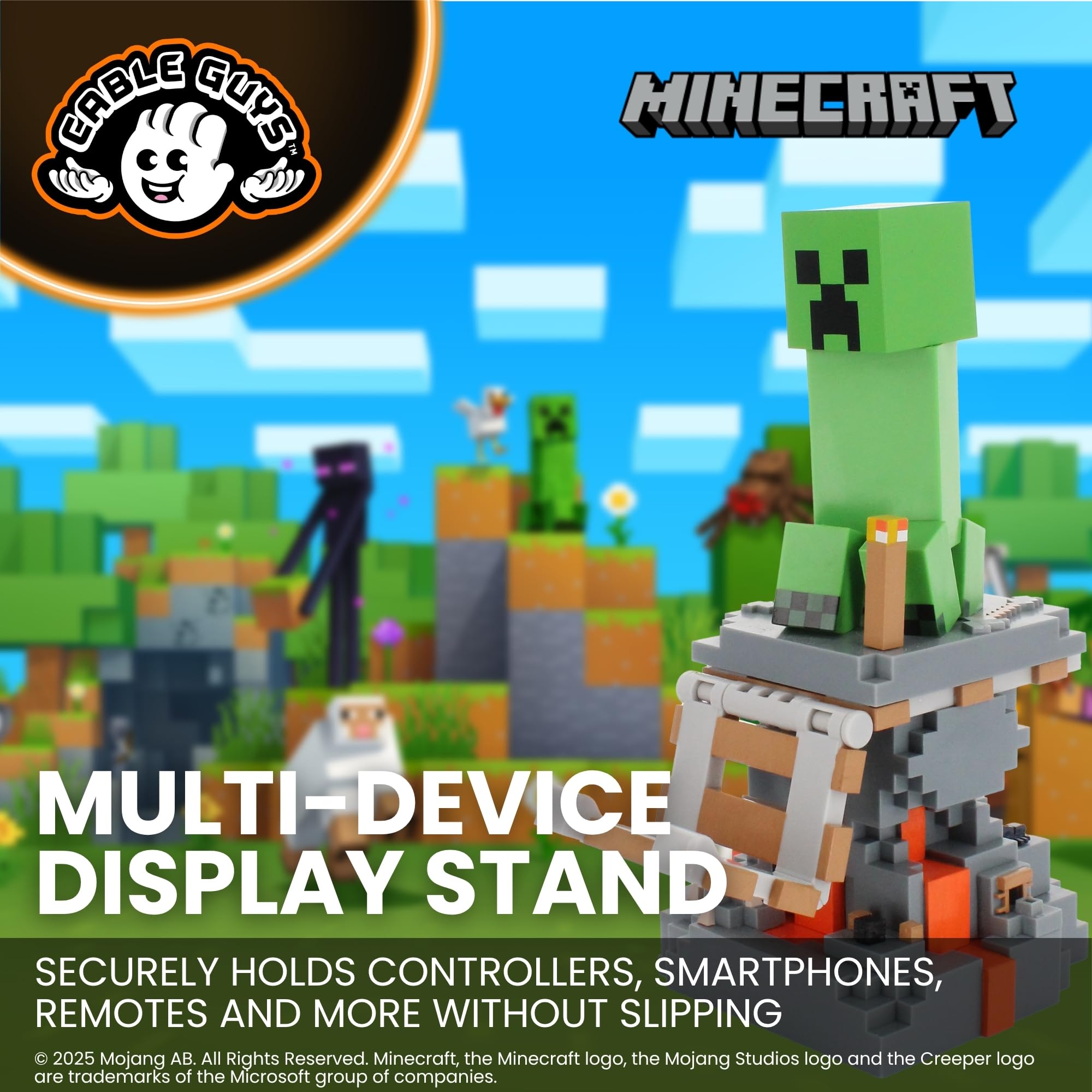 Cableguys Minecraft Steve in Diamond Armour Controller Halter & Handy Ständer - Gaming Zubehör für Schreibtisch-Setup, Ständer Kompatibel mit Xbox-, PlayStation- & den meisten Standard-Controllern