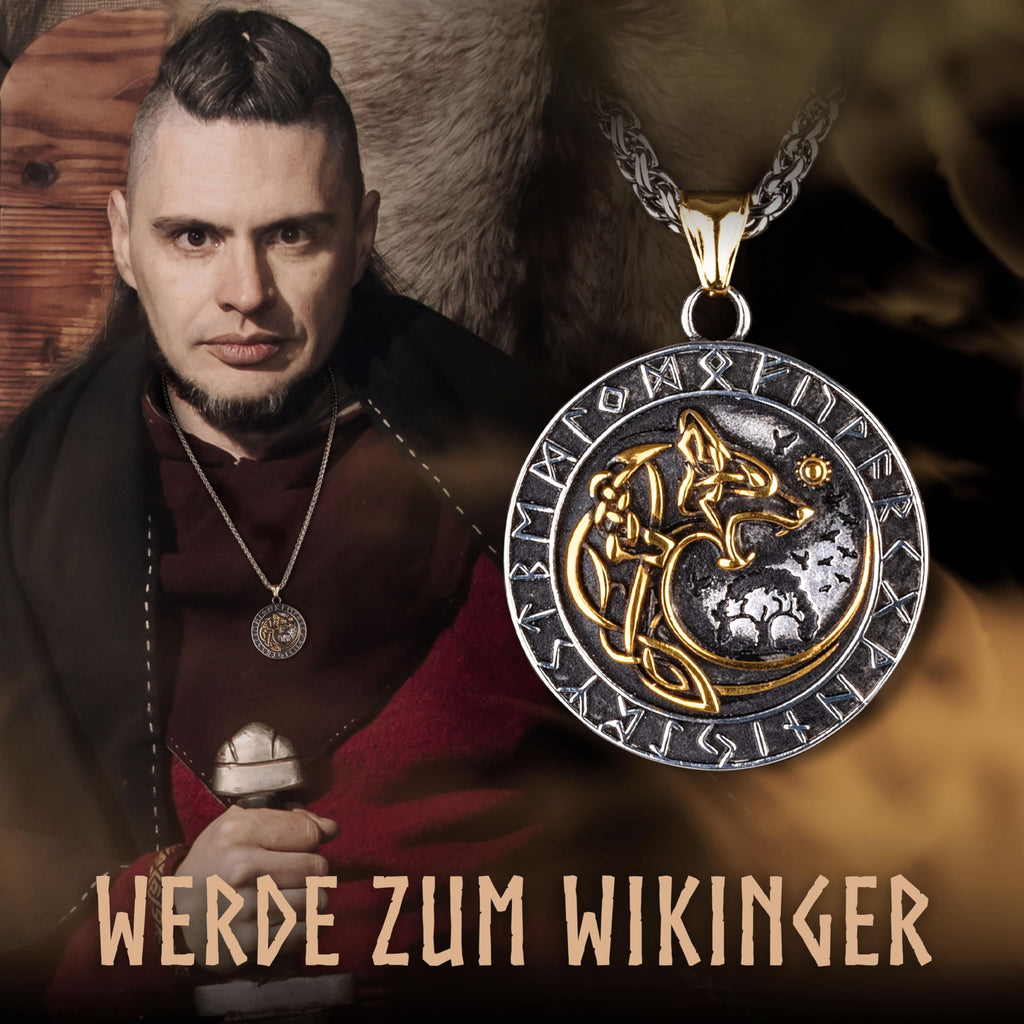VIKING CRAFT Wikinger Halskette Herren Edelstahl - 60cm Wikinger Schmuck Kette Herren - Wikinger Deko, Wikinger Kette, Wikinger Geschenke für Männer Schmuck, LARP