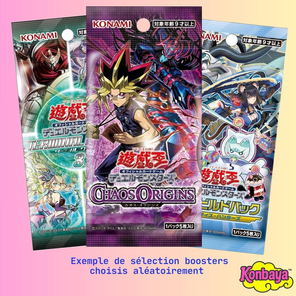Pack 3 Boosterpacks YU-Gi-Oh! Japanisch zufällig – Offizielle Karten – Konbaya Selection – Versandschutz