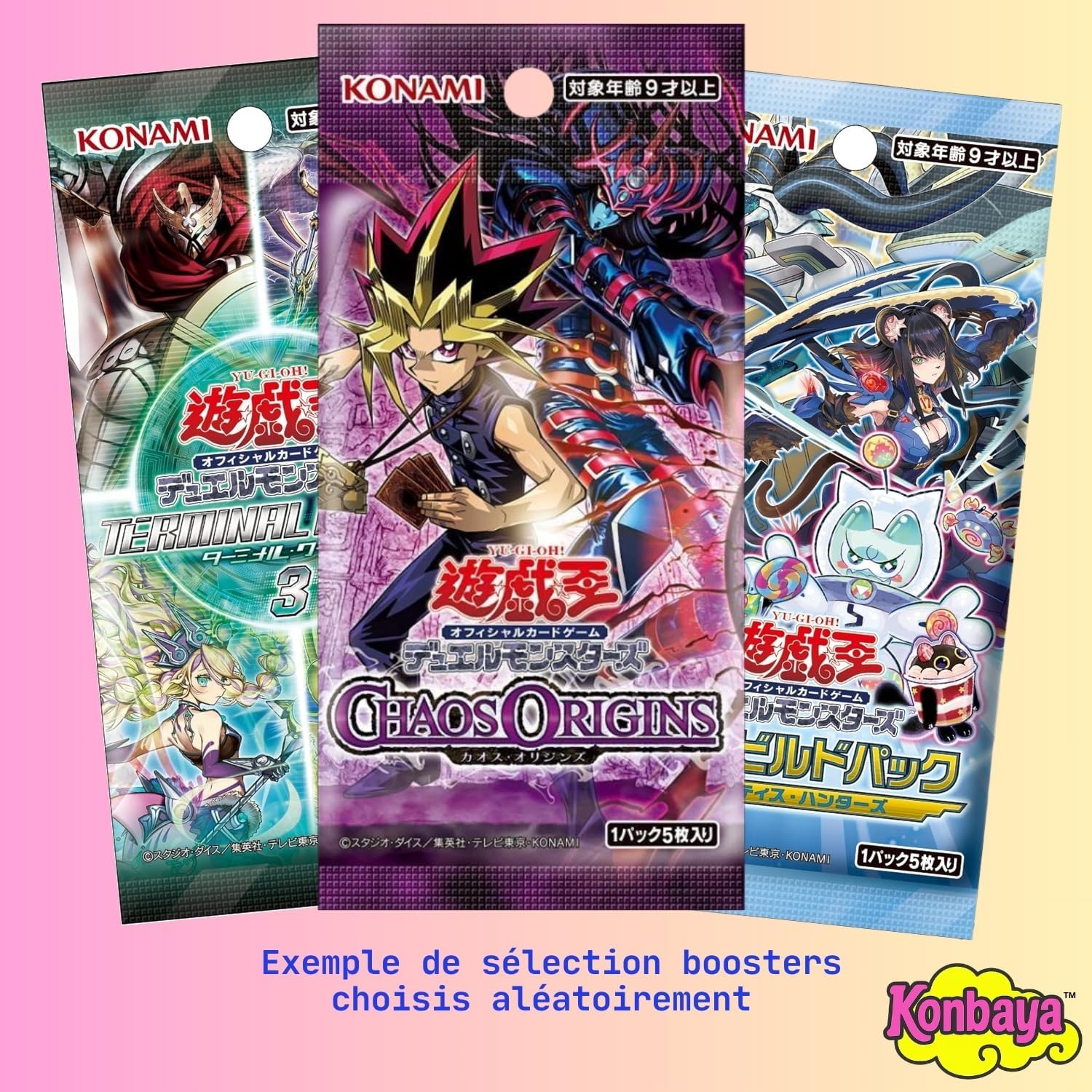Pack 3 Boosterpacks YU-Gi-Oh! Japanisch zufällig – Offizielle Karten – Konbaya Selection – Versandschutz