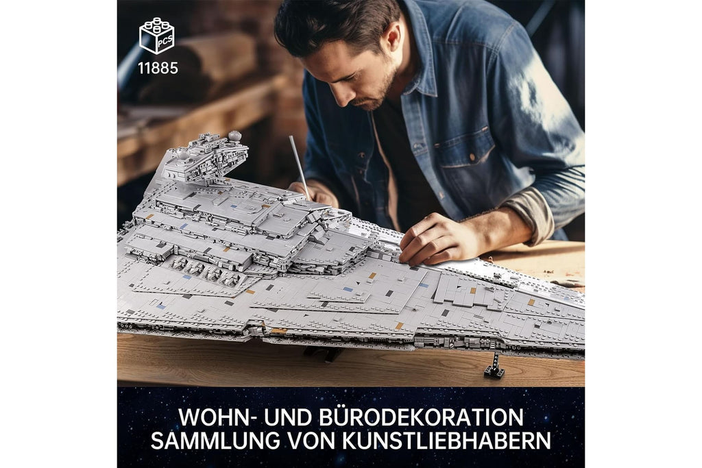 13135 Imperial Sternenzerstörer Spielzeug mit 3 Mini-Raumschiffen,11885 Klemmbausteine Technik Sternenzerstörer, Sammlerstück für Erwachsene,kompatibel mit UCS Super Star Destroyer