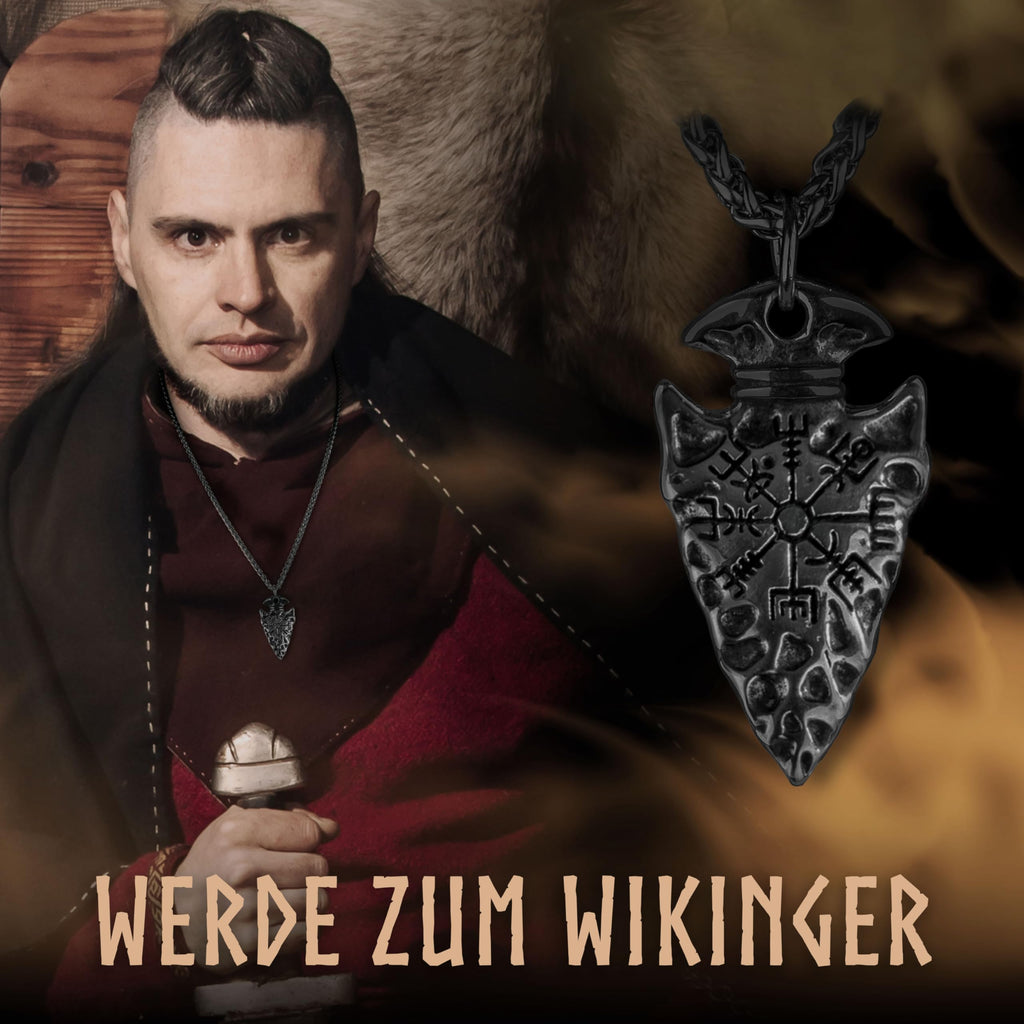 VIKING CRAFT Wikinger Halskette Herren Edelstahl - 60cm Wikinger Schmuck Kette Herren - Wikinger Deko, Wikinger Kette, Wikinger Geschenke für Männer Schmuck, LARP