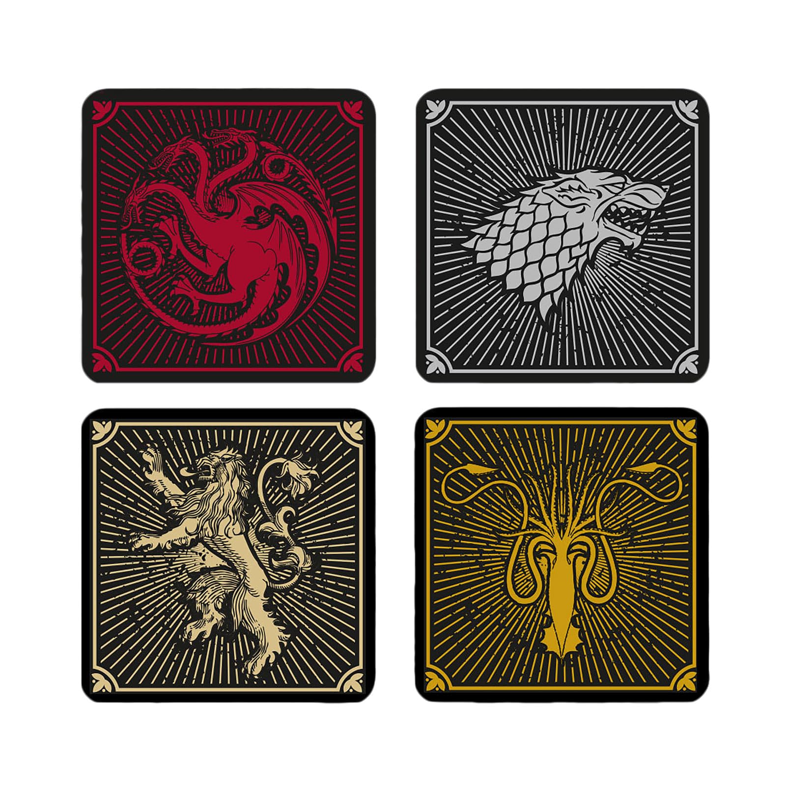 Elbenwald Untersetzer 4er Set mit verschiedenen Designs und Farben - Geschenkidee - Glasuntersetzer Viereckig - für alle Arten von Tassen - Mehrfarbig - Kork, Kunststoff (Star Wars)