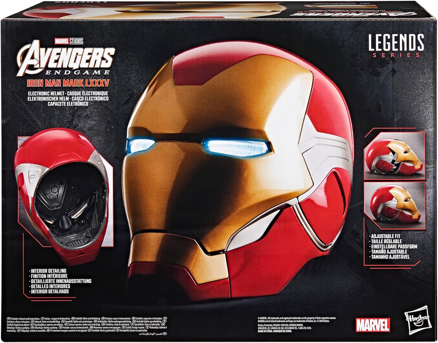 Marvel Legends Series Iron Man elektronischer Premium Helm mit Lichteffekten, Avengers: Endgame Rollenspielartikel für Erwachsene