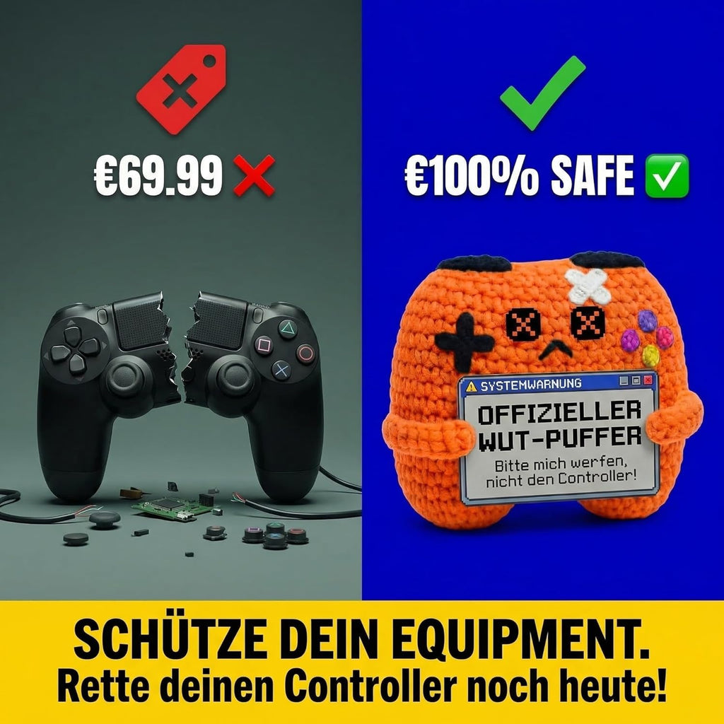 Lustige Geschenke für Männer & Teenager - Gehäkelter Gamecontroller als Gamer Geschenk, Anti Stress Kuscheltier, Zocker Geburtstagsgeschenk & Gaming Deko