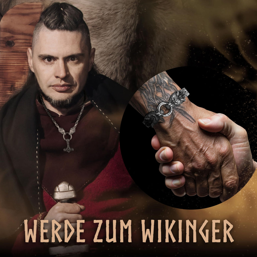 VIKING CRAFT Wikinger Halskette Herren Edelstahl - 60cm Wikinger Schmuck Kette Herren - Wikinger Deko, Wikinger Kette, Wikinger Geschenke für Männer Schmuck, LARP