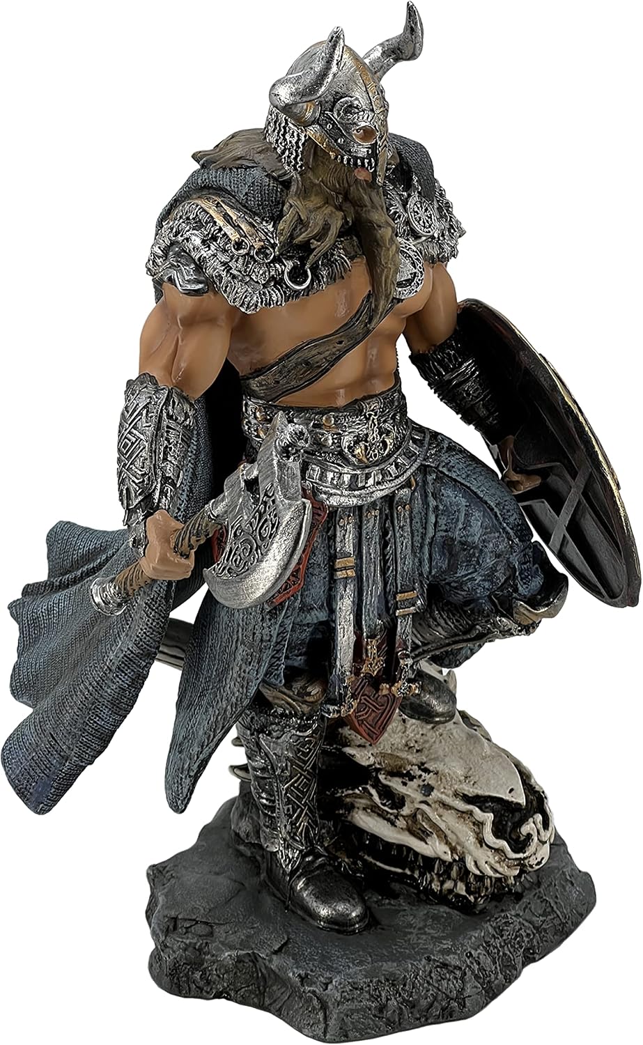 LOOYAR Resin Viking Warrior Thro Dragon Slayer Resin Statue Skulptur Ornament Figur Handwerk für Zuhause Haus Wohnzimmer Veranda Dekoration Büro Schreibtisch Schreibtisch Tischarrangement Geschenk
