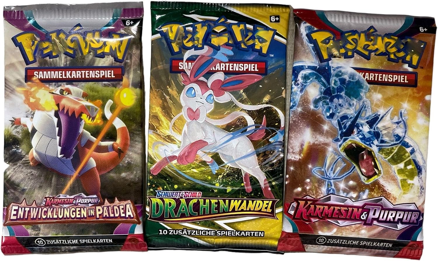 Heartforcards Versandschutz kompatibel mit Booster Packungen + 3 PKM deutsche Packs Originale Mystery Sammelkarten