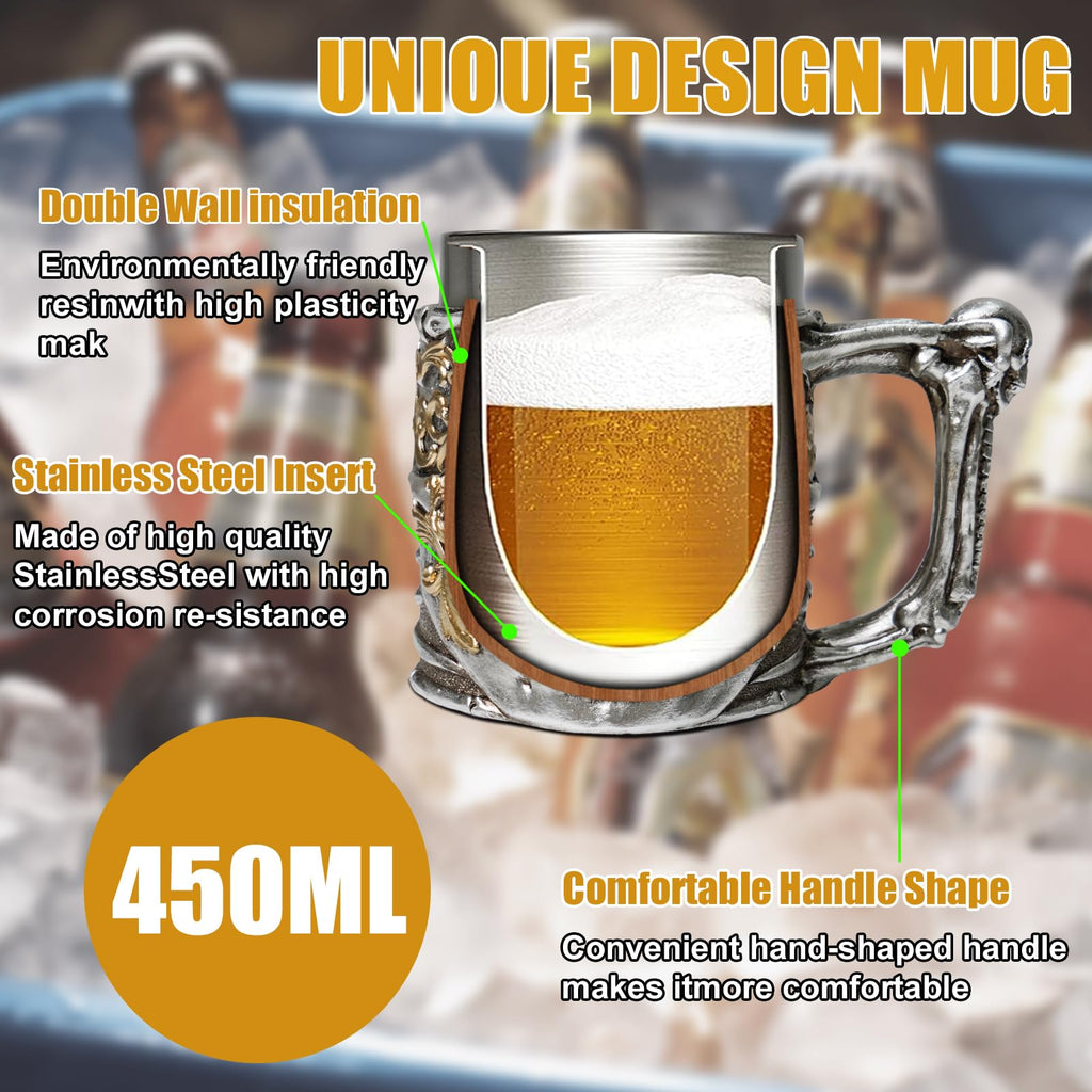 ZONSUSE Mittelalter Drache Kelch, Gotischer Drachen Kelch, Flugsaurier Edelstahl Weinkelch, Roter Drache auf Kreuzsockel, Magischer Dragon Goblet,Idee Geschenk für Fantasy Fans 200ml (Rot Goblet)