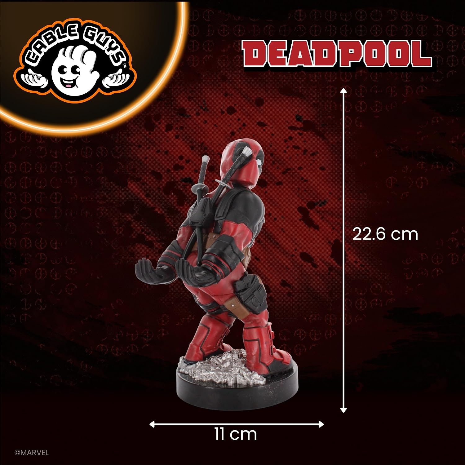 Cableguys Marvel Deadpool 3 'Bringing Up The Rear' Repaint Controller Halter & Handy Ständer - Gaming Zubehör für Setup, Ständer Kompatibel mit Xbox-, PlayStation- & den meisten Standard-Controllern