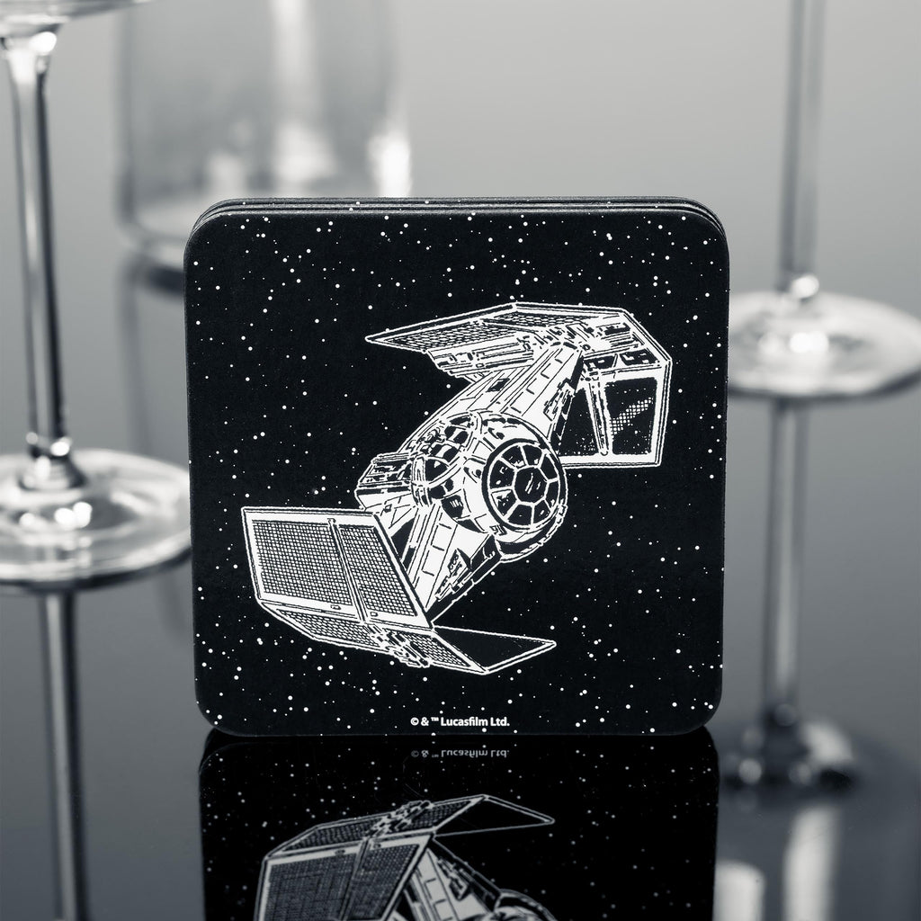 Elbenwald Untersetzer 4er Set mit verschiedenen Designs und Farben - Geschenkidee - Glasuntersetzer Viereckig - für alle Arten von Tassen - Mehrfarbig - Kork, Kunststoff (Star Wars)