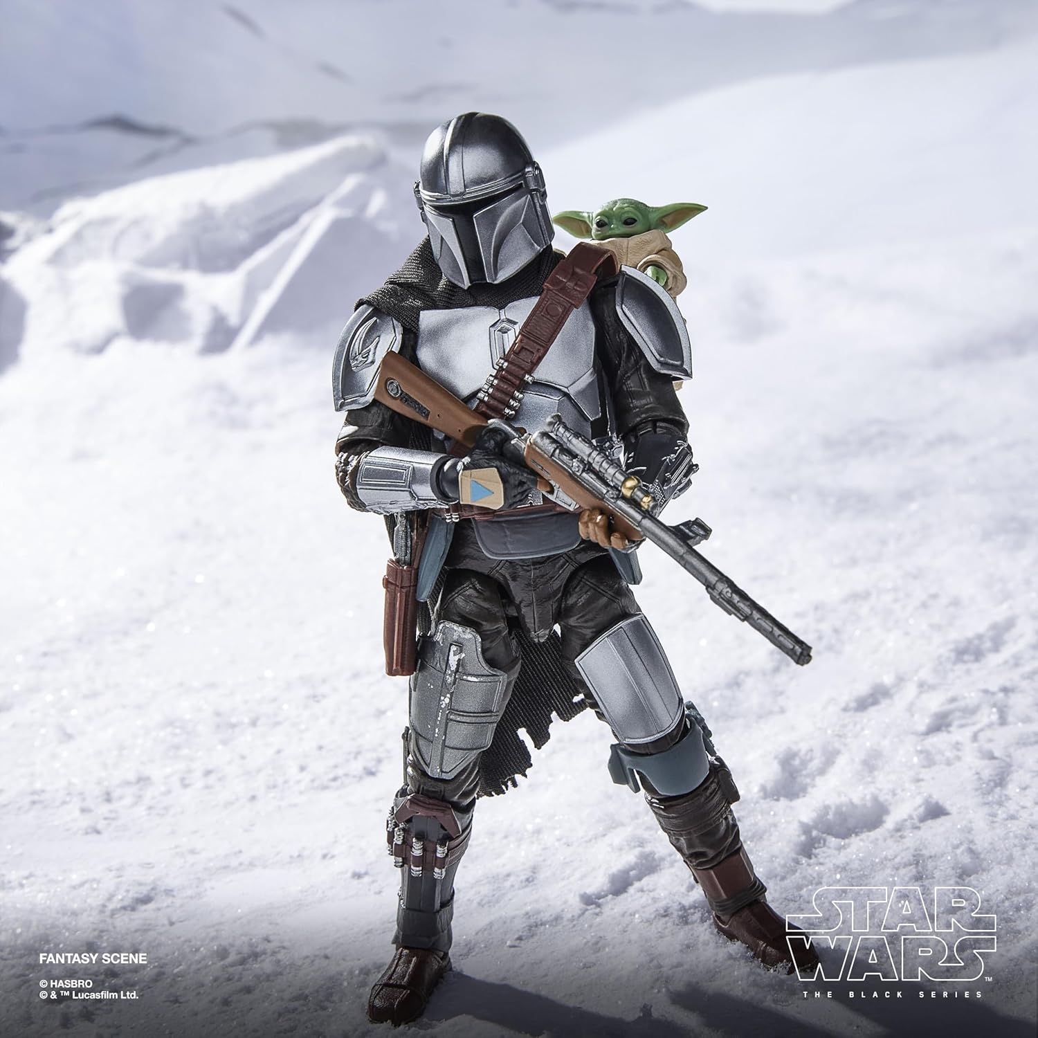 Star Wars The Black Series Der Mandalorianer & Grogu, Deluxe Action-Figurengeschenk zum Sammeln The Mandalorian & Grogu, Skala 15 cm