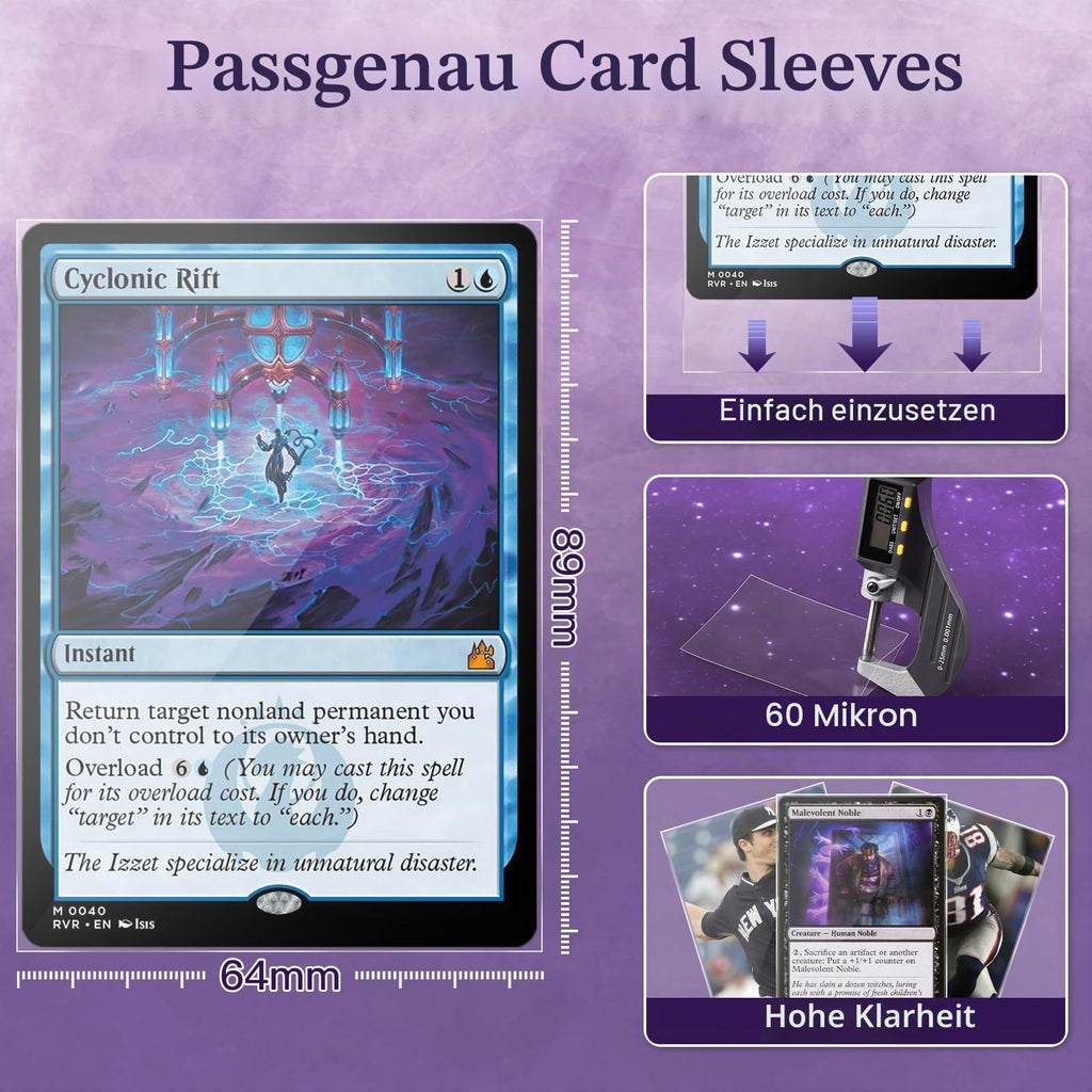 600ct Sammelkartenhülle Perfekte Passform MTG Kartenhüllen Sportkartenschutz für Fotokarte, Standard TCG Karten Sleeve Fit für Magic Baseball Card 66 * 91 mm (600)