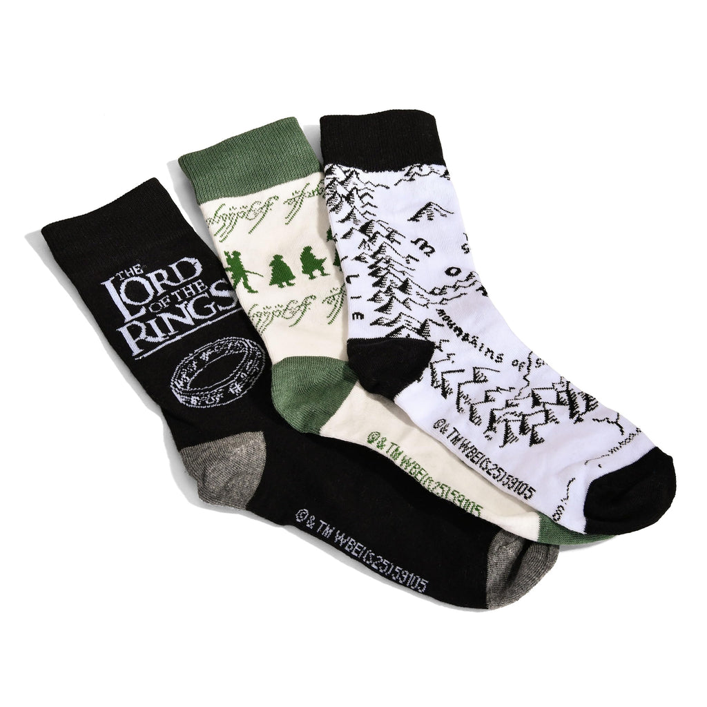 Elbenwald Der Herr der Ringe - Socken 3er Set in Geschenkbox Die Gefährten Herren Damen Unsiex Mehrfarbig Baumwollmix
