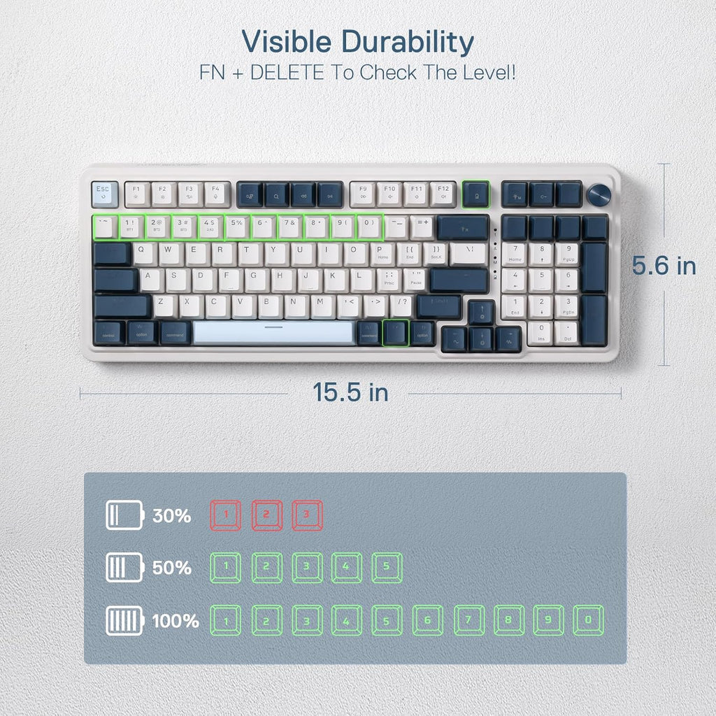 Redragon K686 PRO SE Anime Gasket Gaming Tastatur RGB 3 Modus 98 Tasten | Hot Swap Sockel Drehknopfsteuerung Geräuschdämpfende Pads Custom Hi Fi Linear