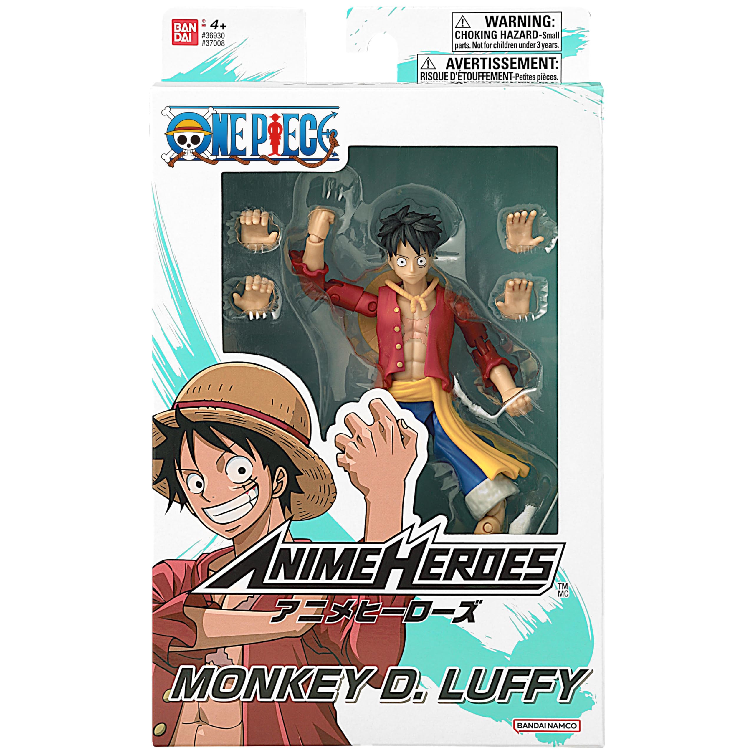 BANDAI – Anime Heroes – One Piece Figur – Lorenor Zorro 17 cm Three Sword Style – Offizielle Lizenz One Piece – Bewegliche Manga Figur Zorro 3 Schwerter – Spielzeug für Kinder ab 4 Jahren – 37052