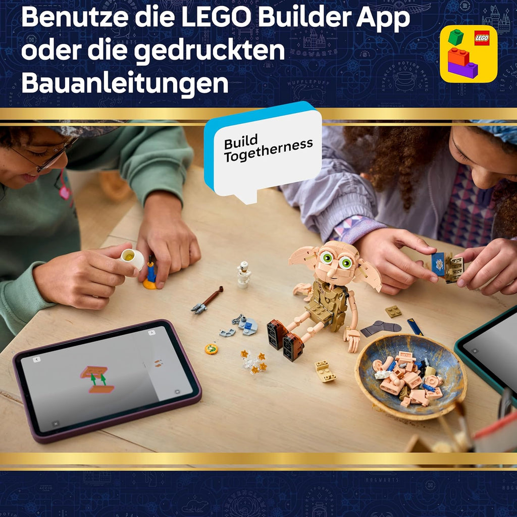 LEGO Harry Potter Dobby, der Freie Elf Spielzeug - Modellbau umbaubar in eine Kreacher Figur - DIY Kinderzimmer Deko - Geschenk für Mädchen, Jungen und Fans ab 8 Jahren - 76469