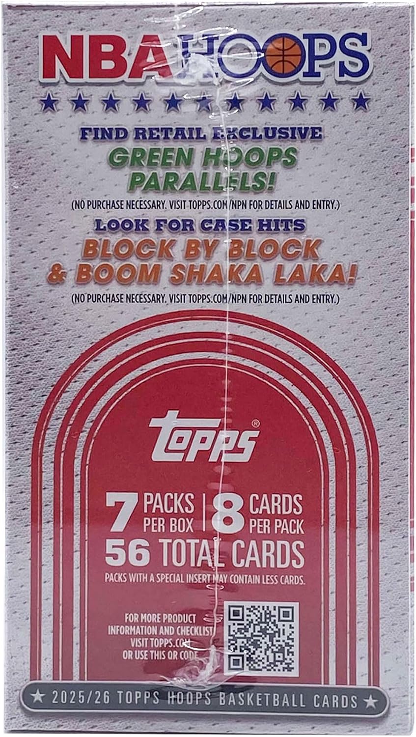 Topps Hoops 2025 2026 Value Box Basketball NBA & Card Up Sleeve