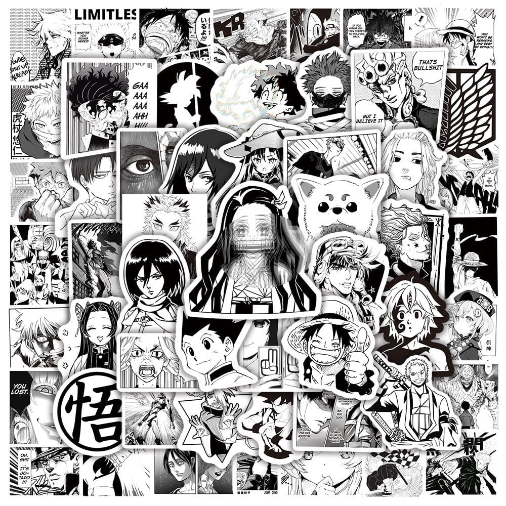 100 Stück One Piece Aufkleber für Wasserflaschen, Laptop, Computer, Skateboard, niedliches Aufkleber-Geschenk für Kinder, Teenager, wasserdicht