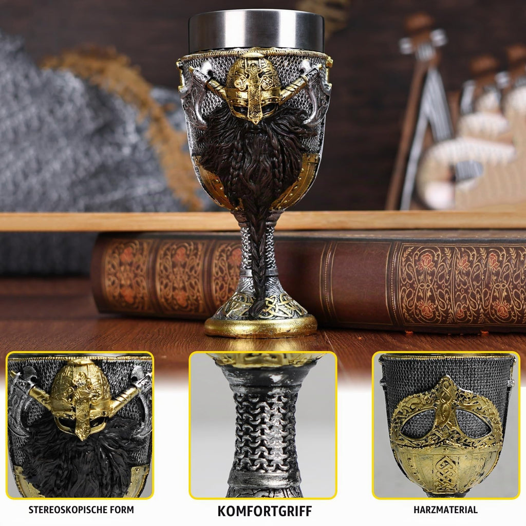 ZONSUSE Mittelalter Drache Kelch, Gotischer Drachen Kelch, Flugsaurier Edelstahl Weinkelch, Roter Drache auf Kreuzsockel, Magischer Dragon Goblet,Idee Geschenk für Fantasy Fans 200ml (Rot Goblet)
