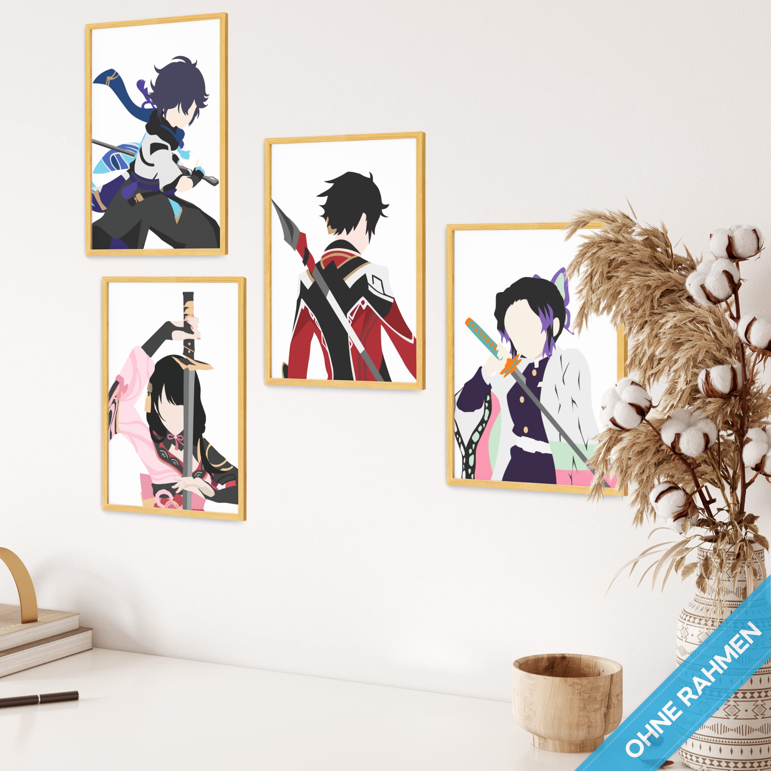 mojoliving Gaming Zimmer Deko Bilder | Poster Wand für Gamer Jugendzimmer | Set mit Neon Sign Motive | Coole Geschenke für Gamer | Zocker Bilder Wand | Neon Wandbild