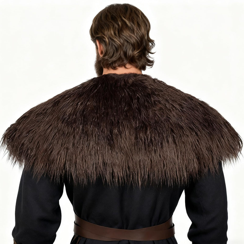 keland Viking Kunstfell Kragen für Männer Schal Capelet Wrap Kostüm Accessoire