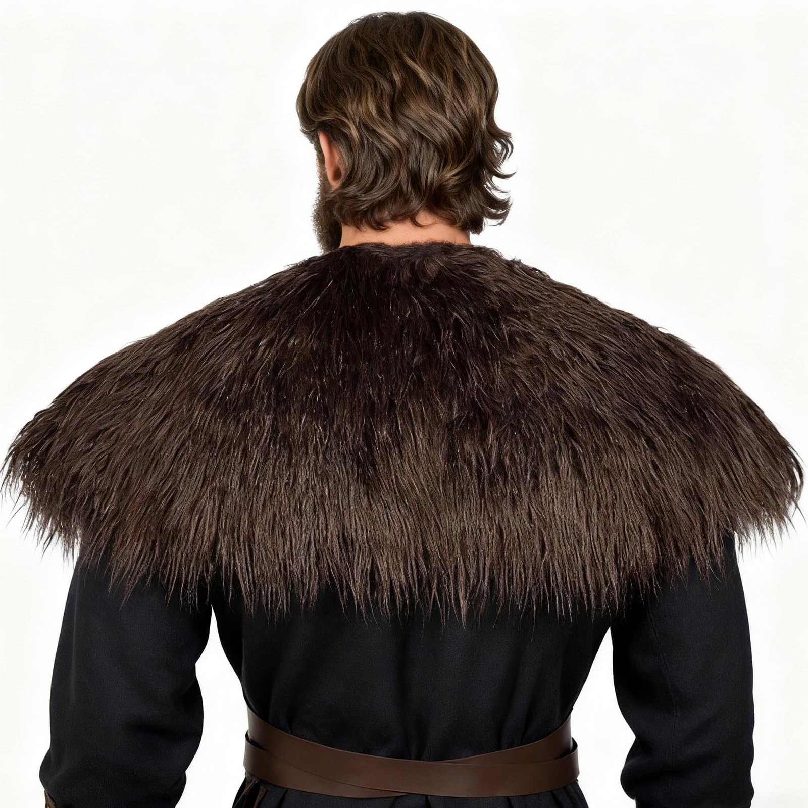 keland Viking Kunstfell Kragen für Männer Schal Capelet Wrap Kostüm Accessoire