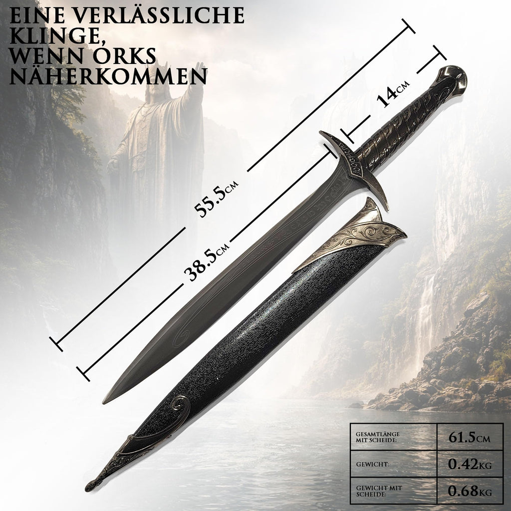 Der Herr der Ringe - LOTR Schwert, Filmschwert, echt, aus Stahl, Der Hobbit, Zauberer Merch, Aragorn Sword, Deko für Sammler und als Geschenk