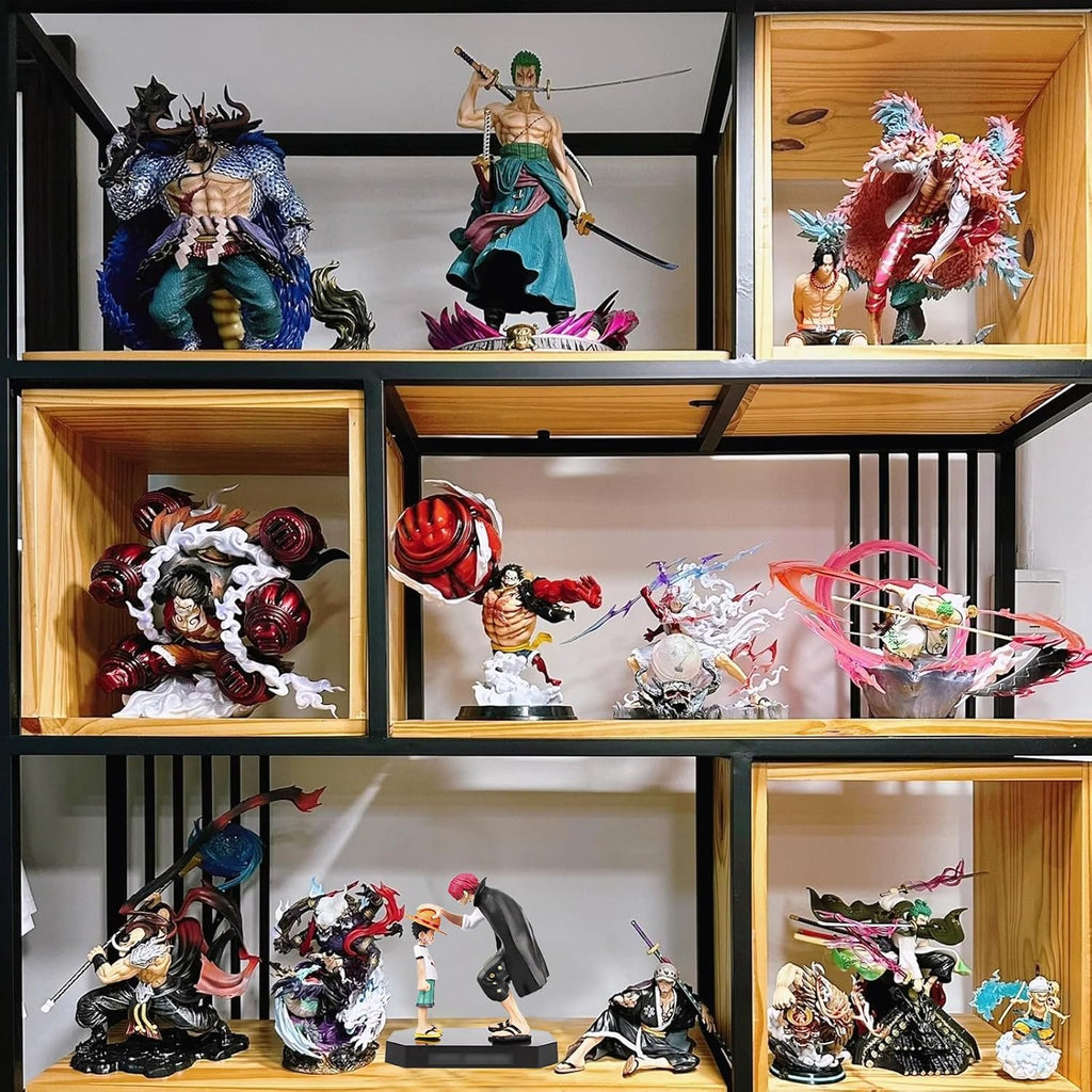 Powmag One-Pie-ce Lu-ffy und Shan-KERS Figuren, 18cm PVC Charakter Modell Actionfigur Collectibles Ornamente Statue Desktop Dekoration