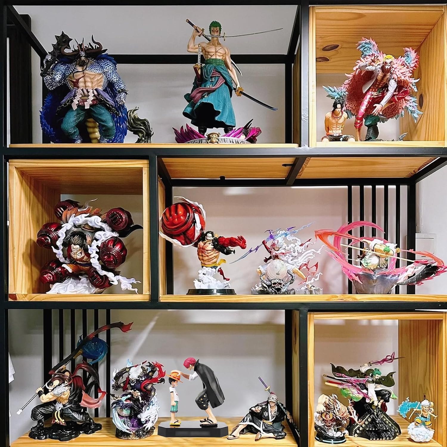 Powmag One-Pie-ce Lu-ffy und Shan-KERS Figuren, 18cm PVC Charakter Modell Actionfigur Collectibles Ornamente Statue Desktop Dekoration