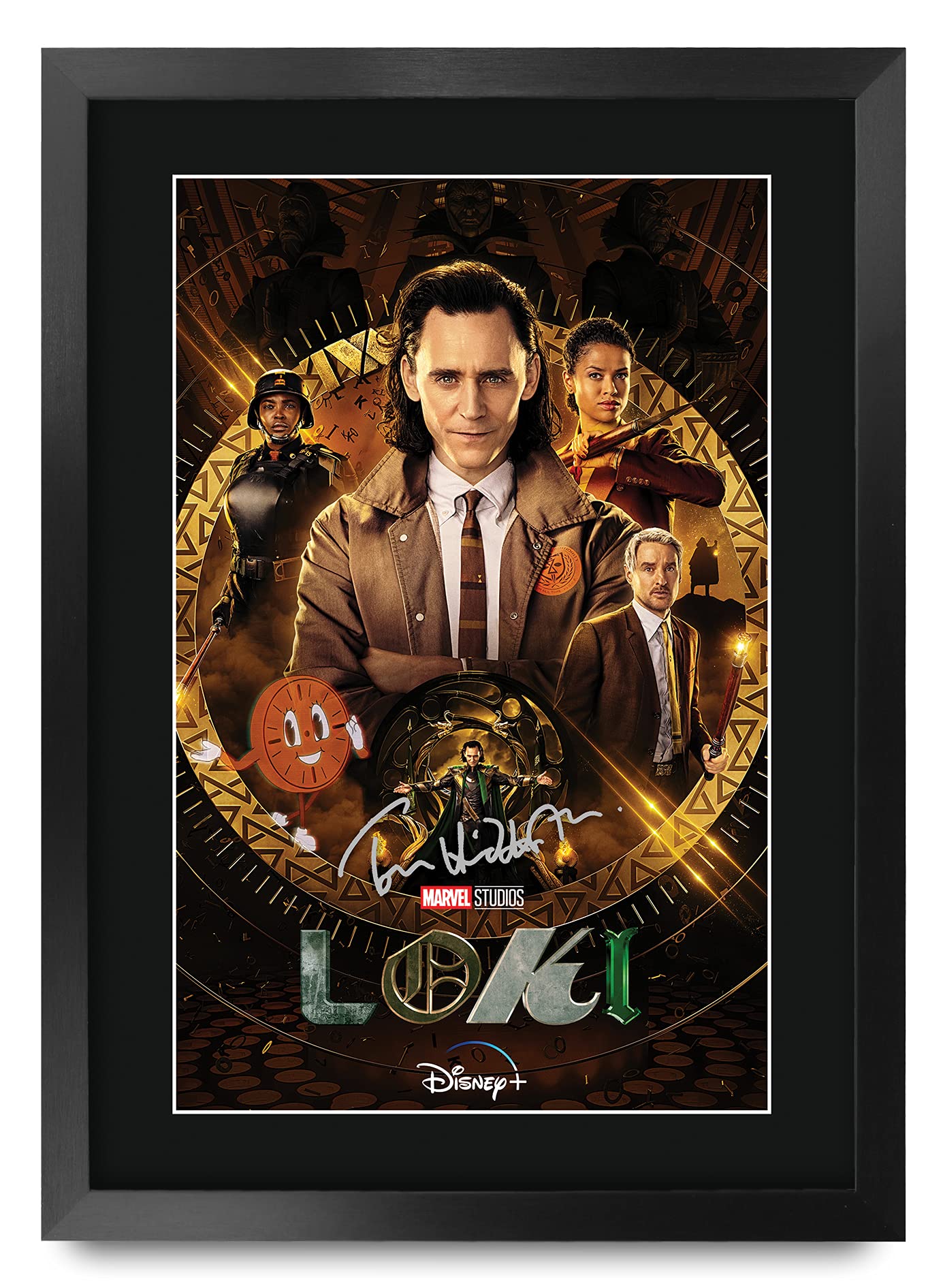 HWC Trading Loki Geschenke Gedrucktes Signiertes Autogramm Foto für Fans von Fernsehn Memorabilien - A3 Gerahmt